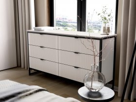 Комод 6 ящиков Нора (персидский жемчуг) в Ужуре - uzhur.mebel-nsk.ru | фото