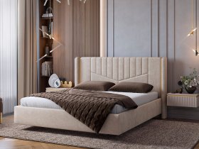 Кровать двуспальная 1,6м Диор (кашемир суфле (велюр)) в Ужуре - uzhur.mebel-nsk.ru | фото