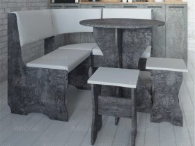 Кухонный уголок Лотос  (цемент темный к/з White) в Ужуре - uzhur.mebel-nsk.ru | фото