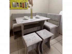 Кухонный уголок Миссия V (финдус/велюр светло-серый) в Ужуре - uzhur.mebel-nsk.ru | фото