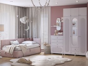 Модульная детская Милана (белое дерево/сакура) в Ужуре - uzhur.mebel-nsk.ru | фото