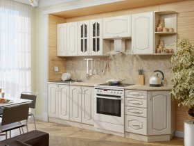 Модульная кухня Классика-1 (дуб молочный) в Ужуре - uzhur.mebel-nsk.ru | фото