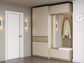 Модульная прихожая Бостон (дуб крафт серый/кашемир) в Ужуре - uzhur.mebel-nsk.ru | фото