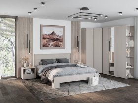 Модульная спальня Люмо (кашемир) в Ужуре - uzhur.mebel-nsk.ru | фото