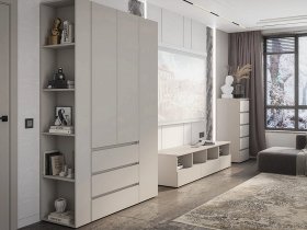 Модульная стенка Люмо (кашемир) в Ужуре - uzhur.mebel-nsk.ru | фото