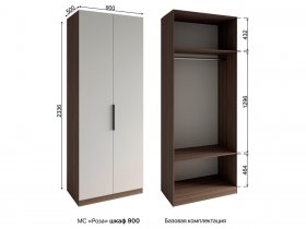 Шкаф 900 Роза (орех франклин карамельный/бежевый скин) в Ужуре - uzhur.mebel-nsk.ru | фото