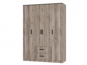 Шкаф четырехстворчатый Титан (дуб смоки) в Ужуре - uzhur.mebel-nsk.ru | фото