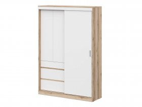 Шкаф-купе (1,5м) Брауни (дуб делано/белый) в Ужуре - uzhur.mebel-nsk.ru | фото