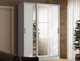 Шкаф-купе 1,6м «Стиль-2» (белый) в Ужуре - uzhur.mebel-nsk.ru | фото