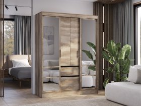 Шкаф-купе ШКК-06 Энигма (венге/дуб каньон) в Ужуре - uzhur.mebel-nsk.ru | фото