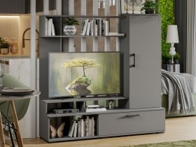 Стенка «Сиена» (графит серый) в Ужуре - uzhur.mebel-nsk.ru | фото