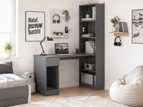 Стол письменный угловой «Лайт» 10.01 (темно-серый) в Ужуре - uzhur.mebel-nsk.ru | фото