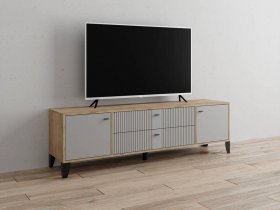Тумба под ТВ Парус-10 (дуб крафт серый/серый) в Ужуре - uzhur.mebel-nsk.ru | фото