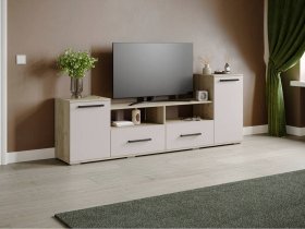 Тумба под ТВ Парус-2 (дуб крафт серый/кашемир) в Ужуре - uzhur.mebel-nsk.ru | фото